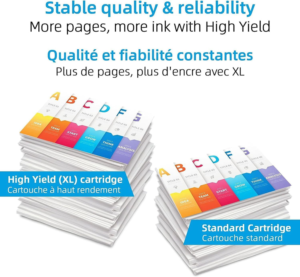 High Yield for HP 63 Ink Cartridges, for HP Ink 63, for HP 63/63XL Ink Cartridge Black/Colour for HP63, Use for Envy 4520 4522 for OfficeJet 3830 4650 5255 3833, for DeskJet 3630 3632 Printer