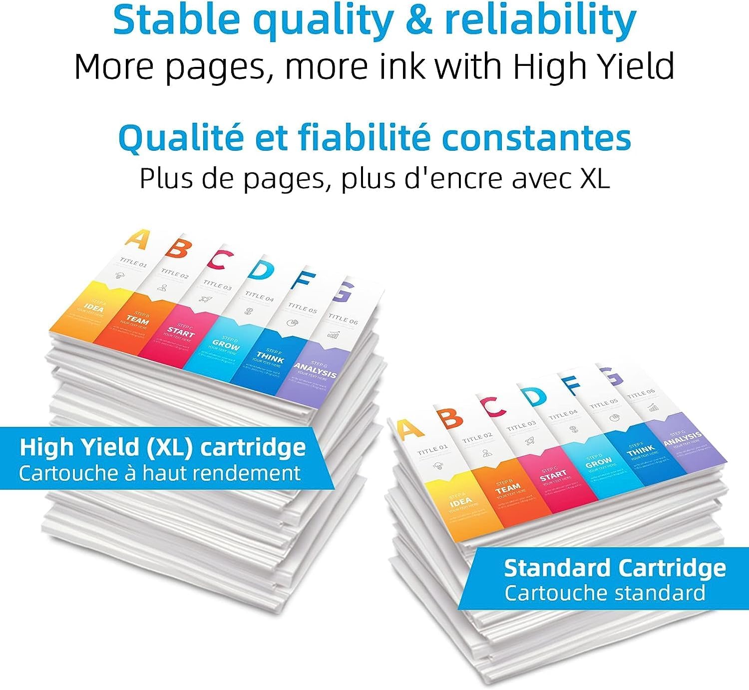 High Yield for HP 63 Ink Cartridges, for HP Ink 63, for HP 63/63XL Ink Cartridge Black/Colour for HP63, Use for Envy 4520 4522 for OfficeJet 3830 4650 5255 3833, for DeskJet 3630 3632 Printer
