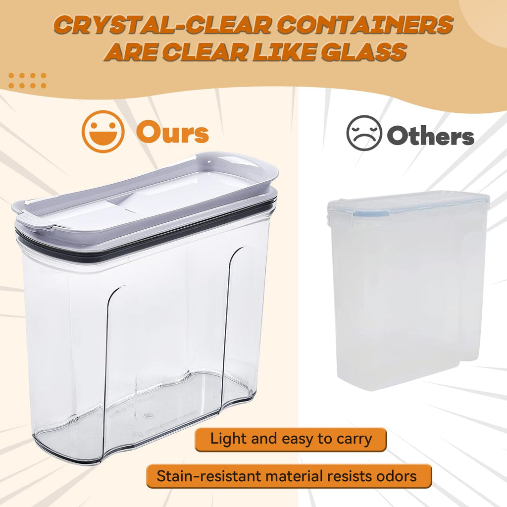 Cereal Containers Storage Set, Airtight Food Storage Container with Lid 4L/135.2oz, 2PCS BPA-FREE Plastic Pantry Organization Canisters for Rice Cereal Flour Sugar Dry Food in Kitchen