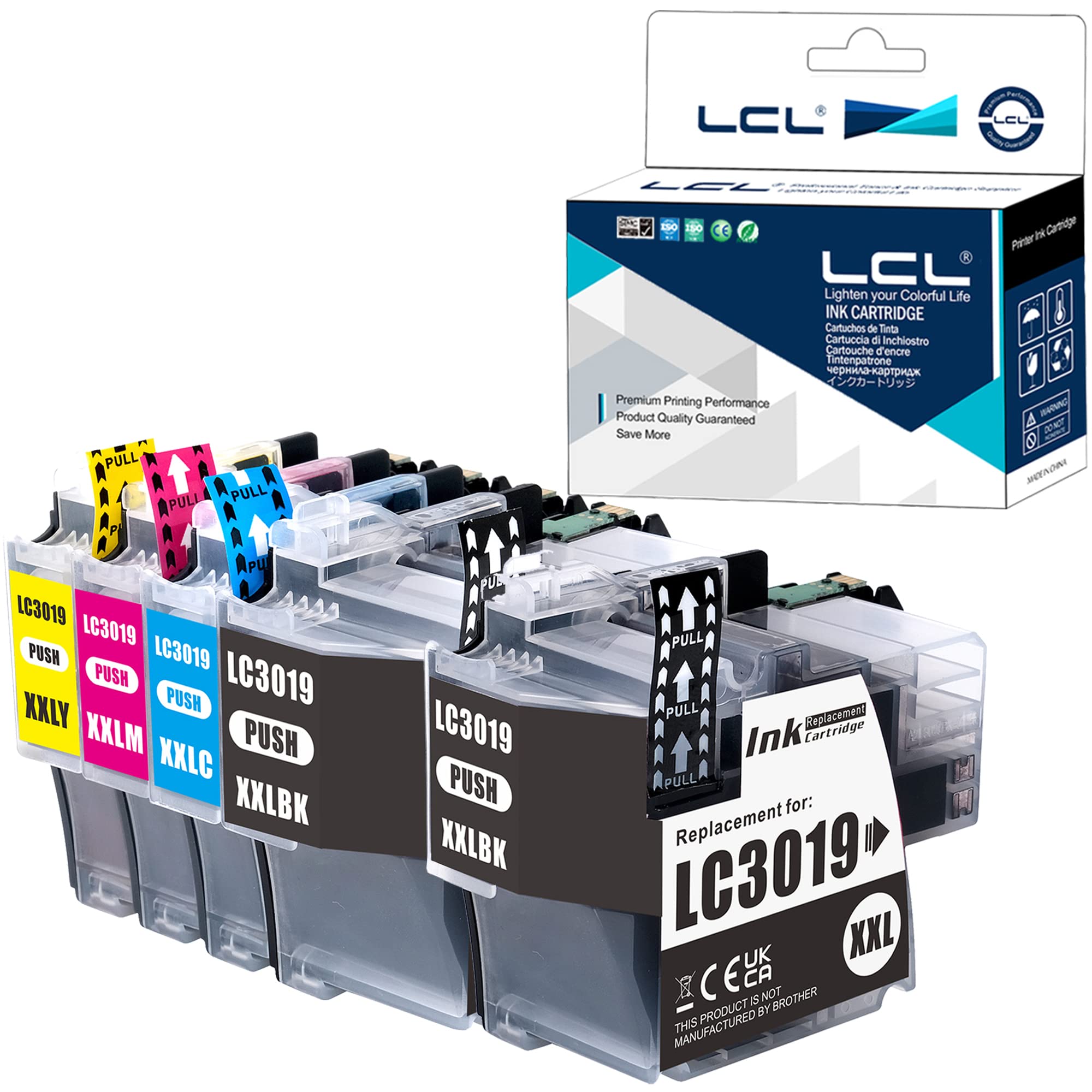 LCL Compatible Ink Cartridge Replacement for Brother LC3019 LC3017 XXL LC3019BK LC3019C LC3019M LC3019Y (5-PK,2Black Cyan Magenta Yellow)for MFC-J5330DW MFC-J6530DW MFC-J6930DW MFC-J6730DW MFC-J5335DW