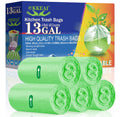 OKKEAI Biodegradable Garbage Bags 13 Gallon Tall Kitchen Trash Bags Compostable Bags Recycling 49 Liter Bin Liners for Lawn Kitchen,Home,Office,Green,60 Counts(Fits 10-15 Gallon Bins)…