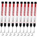 20PCS 20mm Long Nib Marker Long Head Deep Hole Marker Pens Permanent Markers Carpenter Ink Quick-dry Waterproof Pen Multi-purpose Construction Tools for Welding Drill Woodworking (Black)