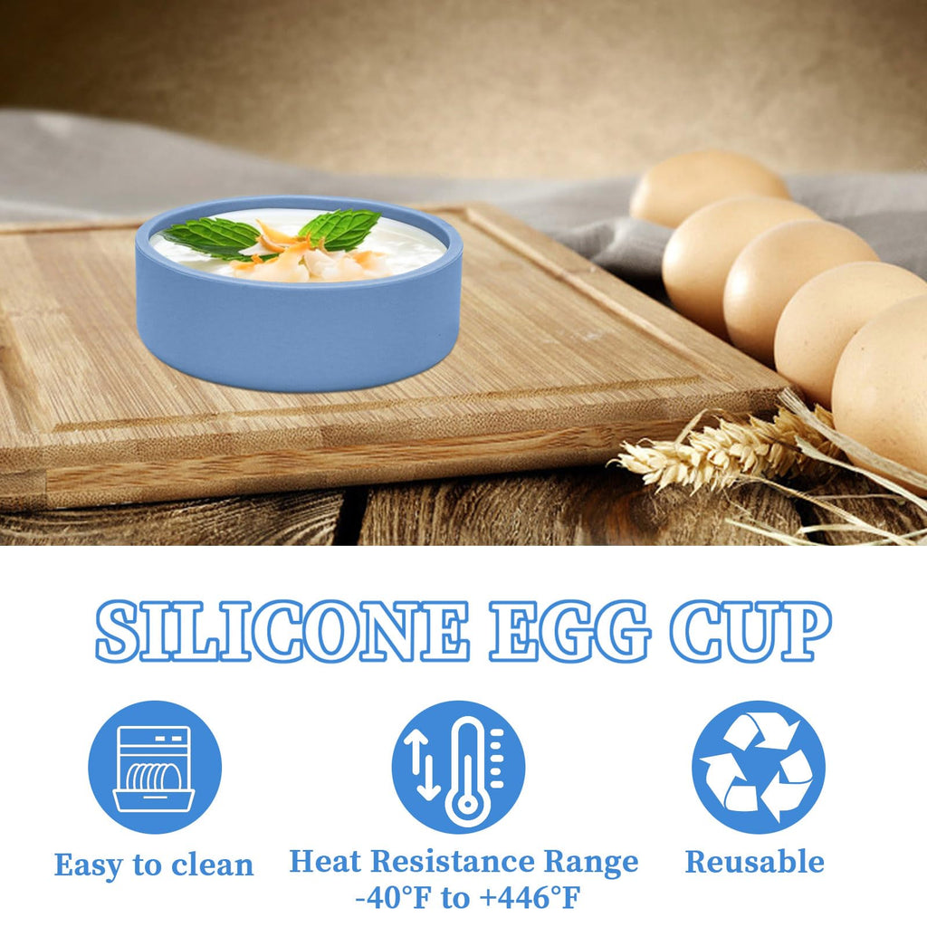 Sekonow 4pcs Silicone Microwave Egg Cooker, Microwave Egg Poacher, Nonstick Poached Egg Maker Air Fryer Egg Mold for Breakfast Sandwiches Egg Bites