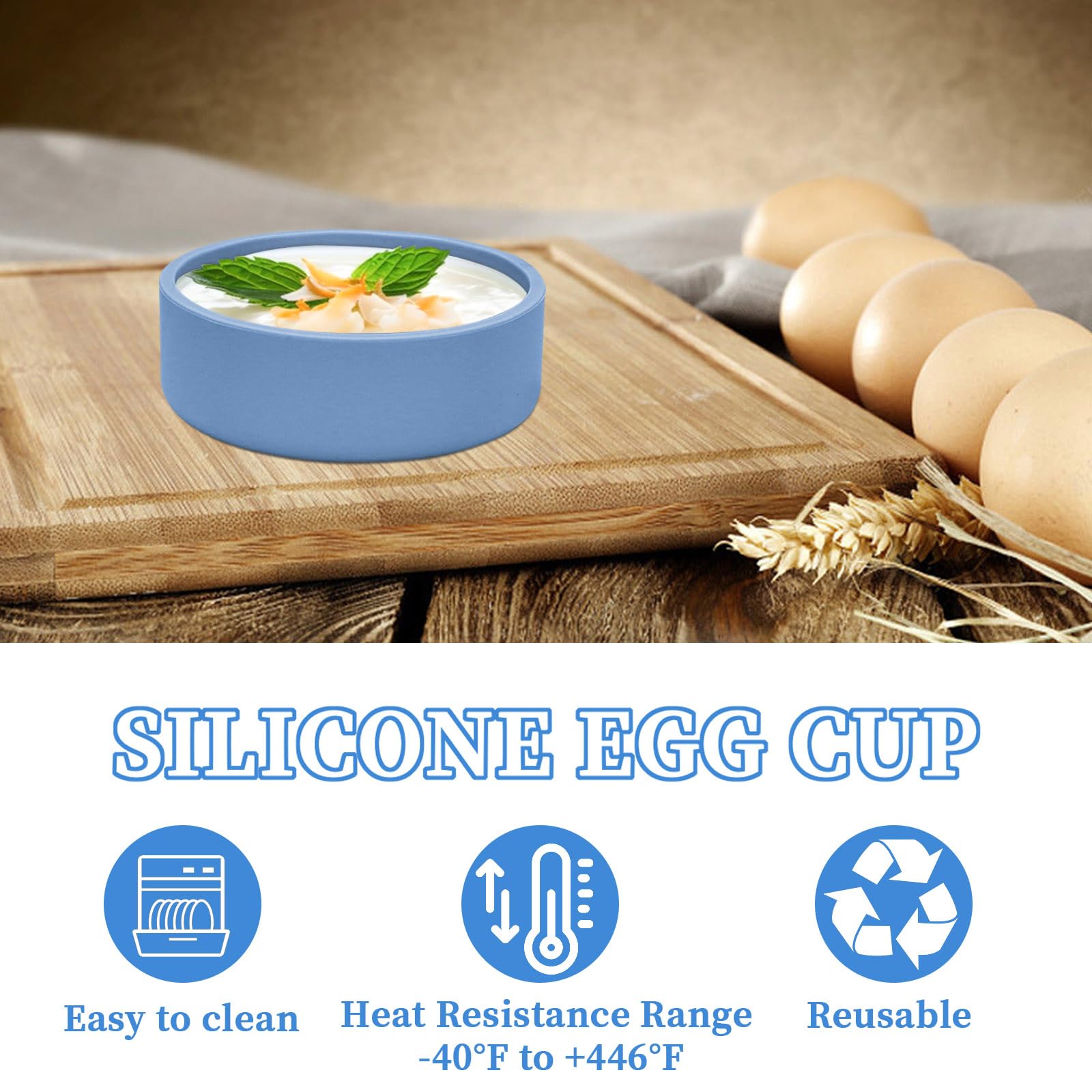 Sekonow 4pcs Silicone Microwave Egg Cooker, Microwave Egg Poacher, Nonstick Poached Egg Maker Air Fryer Egg Mold for Breakfast Sandwiches Egg Bites