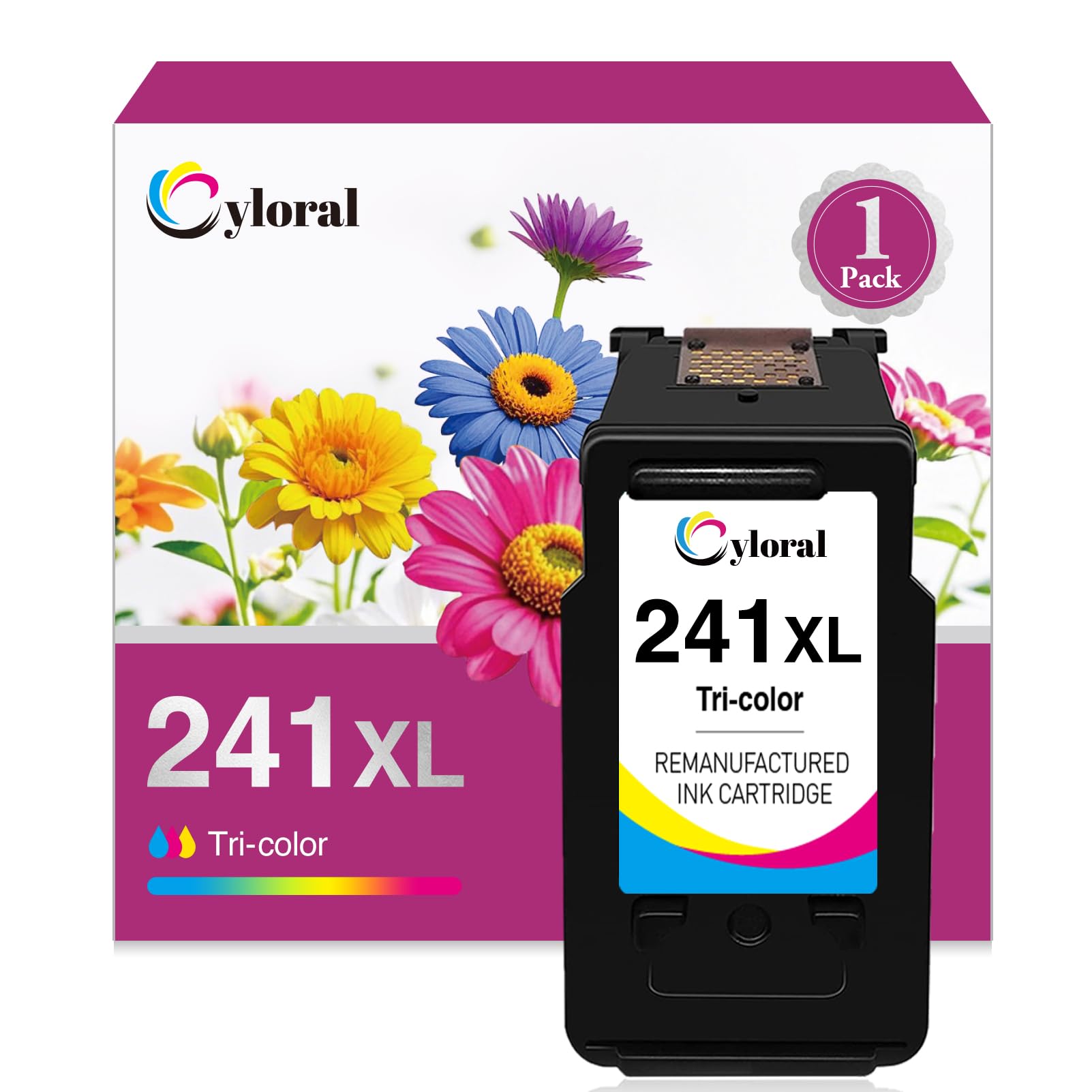Cyloral 241XL Color Ink Cartridge for Canon Printer Ink 241 CL-241XL for PIXMA MX452 MG3620 TS5120 MG2120 MG3120 MG4120 MG2220 MG3220 MG3520 for Canon Ink 241 XL Colour Replacement