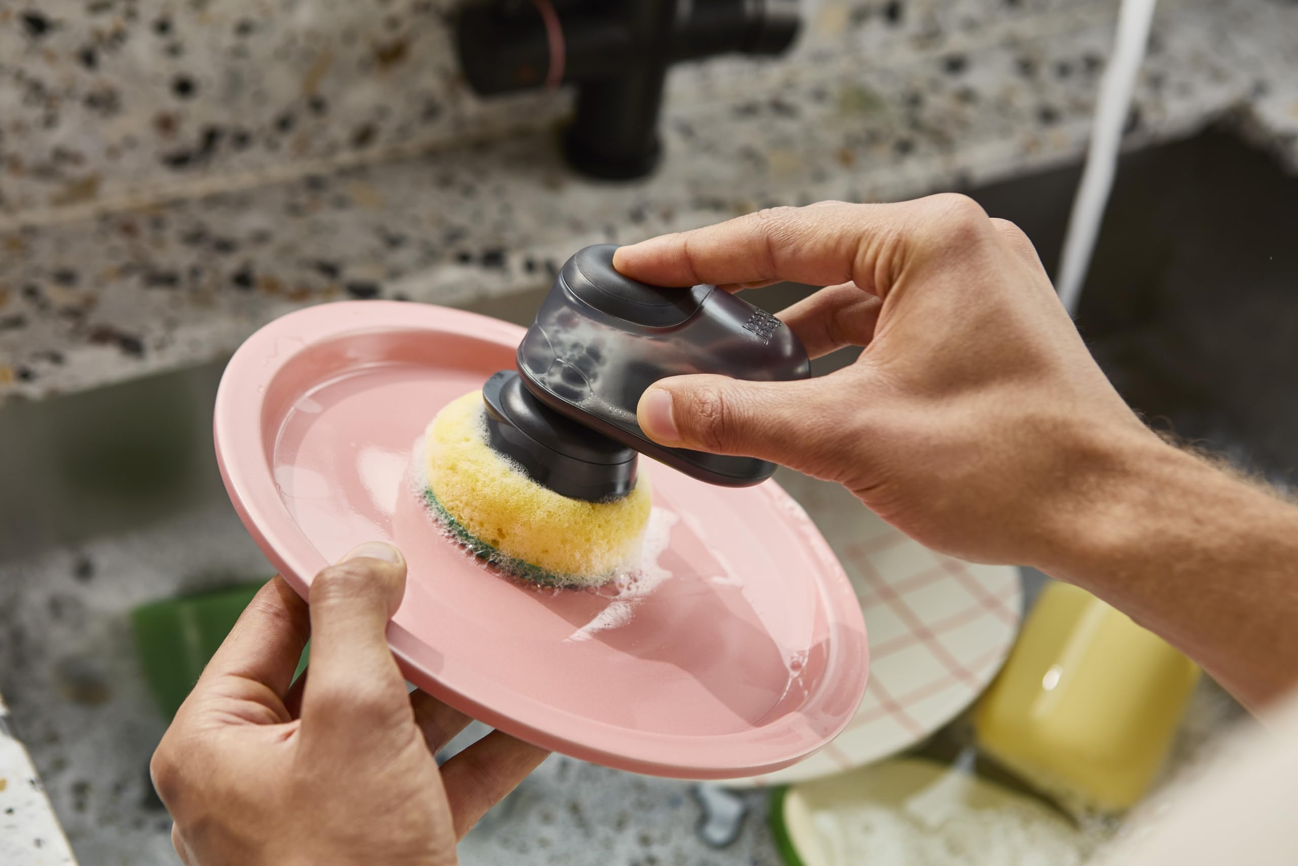 Joseph Joseph SinkTech Kitchen Sponge Replacement Heads - Pack of 2, Non-Scratch Abrasive Pads, Pan Scraper