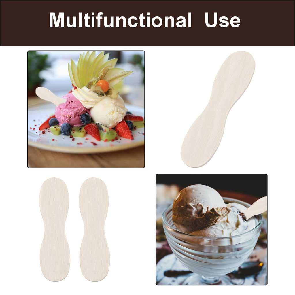 DMiotech 100 Pack 24" x 0.6" Wooden Ice Cream Paddle Spoons Bulk Disposable Ice Cream Tasting Sticks Dessert Spoons for Tasting, Craft