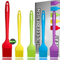 Anaeat High Heat Resistant Silicone Basting Pastry Brush Set of 5 - Hygienic One-Piece Design Spread Oil Butter for BBQ Grill Barbecue Baking Kitchen Cooking - BPA Free & Dishwasher Safe (10"+8")