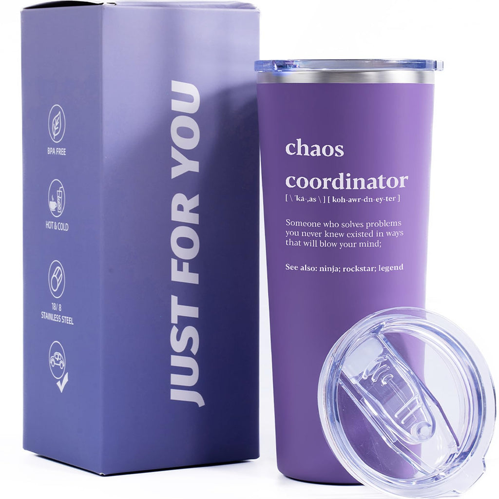 Inncup Chaos Coordinator Gifts for Women, Appreciation Gift, Thank You Gifts for Employee, Boss, Teacher, Manager, Assistant, Coworker, Secretary- 22Oz Tumbler