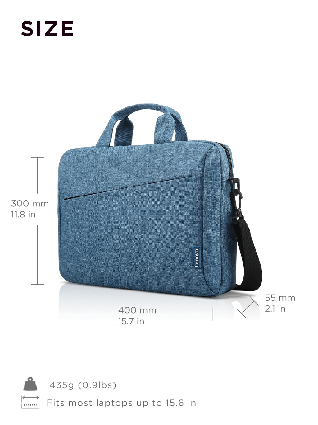 Lenovo Laptop Carrying Case T210, fits for 15.6-Inch Laptop and Tablet, Sleek Design, Durable and Water-Repellent Fabric, Business Casual or School, GX40Q17230 Casual Toploader - Blue