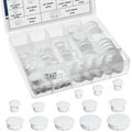JTAREA White Nylon Plastic Hole Plugs Assorted 13Values 1/4" 5/16" 3/8" 1/2" 5/8" 3/4" 7/8" 1" 1-1/8" 1-3/16" 1-1/4" 1-3/8" 1-1/2" Hole Plug Cover Kit for Furniture Cabinet Insert End Caps