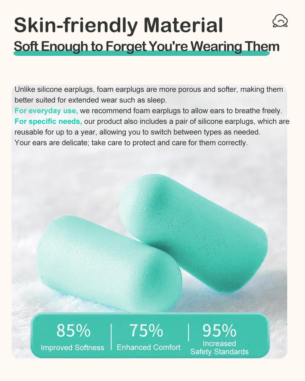 VeoryFly Soft Foam Ear Plugs for Sleeping Noise Cancelling Snoring, 100 Pairs 38 dB Highest SNR, Concert Study Travel Sleep Earbuds Earplugs, Bouchon Oreille Anti Bruit Pour Dormir