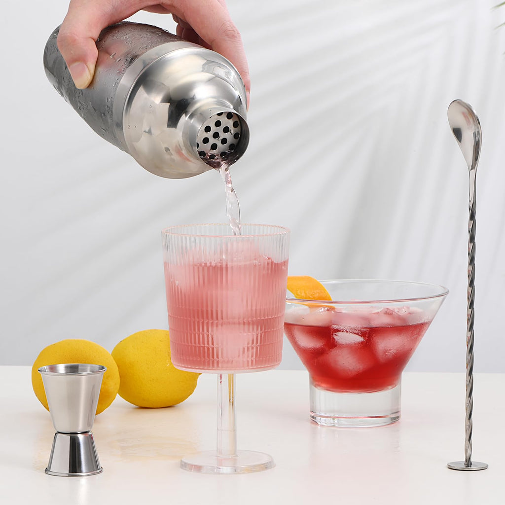 Etens Cocktail Shaker Set | Bar Set Shaker Cocktail Kit w/ 24oz Martini Shaker, Measure Jigger, Mixing Spoon | Perfect Drink Mixer for Home Bartender - Mixology Bartending Tool Accessories