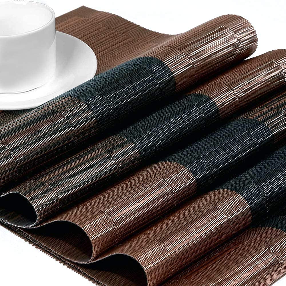 Placemats, Placemats for Dining Table Set of 6, Heat-Resistant Place mats, Stain Resistant Washable PVC Table Mats, BIPASION Kitchen Table Placemats