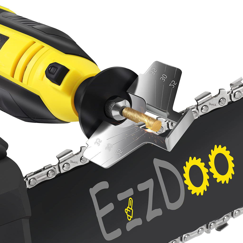 EzzDoo Bits Titanium Coated Diamond Sharpening Wheels - High Hardness 3/16 chainsaw files for Electric Chainsaw Sharpener. 8 pcs. (3/16'', 4.8mm)