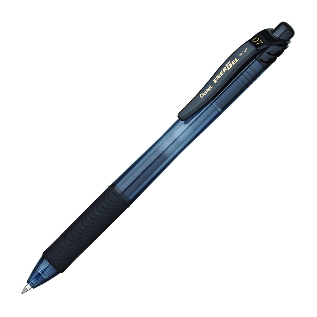 Pentel EnerGel X Retractable Liquid Gel Rollerball Pen, Everyday Writing, Office Supplies, School Supplies, 0.7mm Medium Point, Black Ink, BL107-A, Box of 12