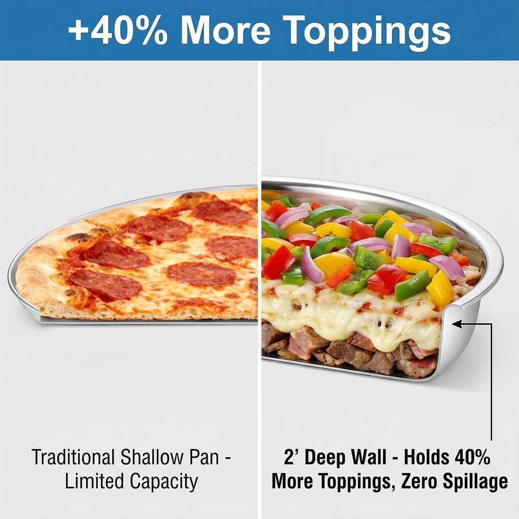 Elsjoy 4 Pack 13 Inch Stainless Steel Pizza Pan, Deep Dish Round Baking Pan Large Pizza Baking Tray, Heavy-Duty Pizza Dish Non-Stick Baking Sheet for Oven, Dishwasher Safe