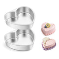 E-far 8 Inch Heart Cake Pan, 2Pcs Stainless Steel Heart Shaped Cake Mold, Cake Tin Baking Pan for Valentine's Day Anniversaries Wedding, Non-Toxic & Dishwasher Safe