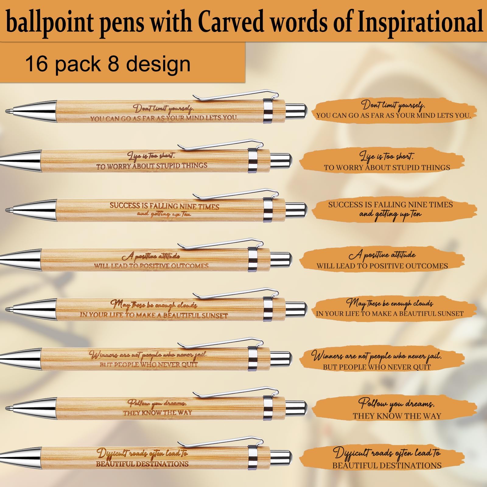 48 Pcs Inspirational Notebooks Motivational Ballpoint Pens Thank You Gifts Positive Notepad Pen Inspirational Employee Appreciation Gifts for Coworker Teacher Staff Nurse Student Back to School Gift