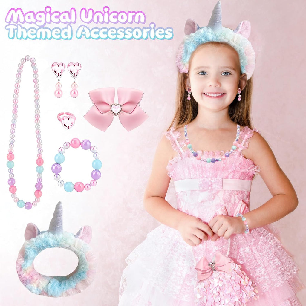 Seyaom Unicorn Gifts for Girls Age 4-12, Unicorn Stuffed Toys Set Christmas Birthday Gifts with Plush Diary Headband Eye Mask Water Bottle for Girls 4 5 6 7 8 9 10 Years Old