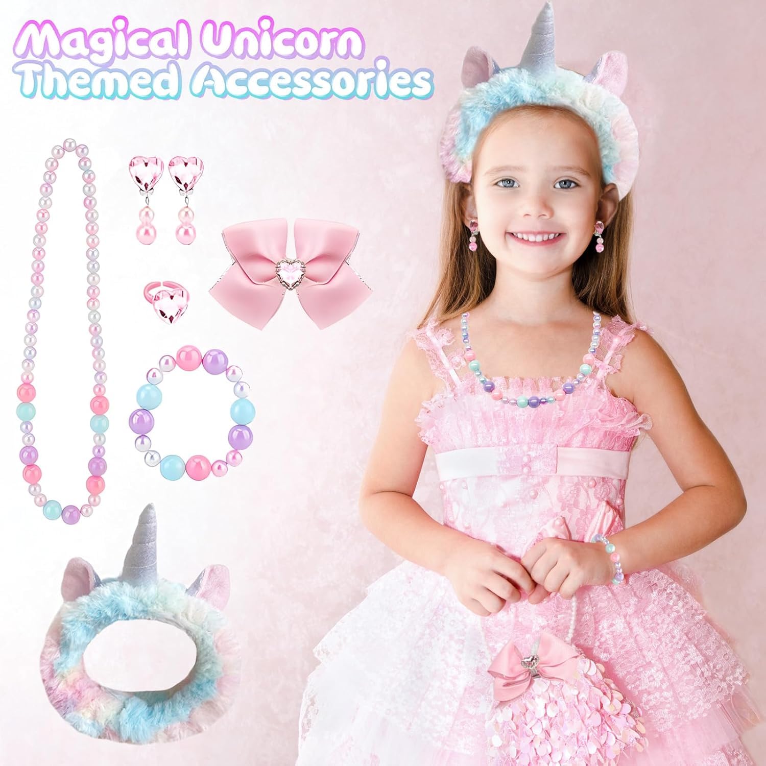 Seyaom Unicorn Gifts for Girls Age 4-12, Unicorn Stuffed Toys Set Christmas Birthday Gifts with Plush Diary Headband Eye Mask Water Bottle for Girls 4 5 6 7 8 9 10 Years Old