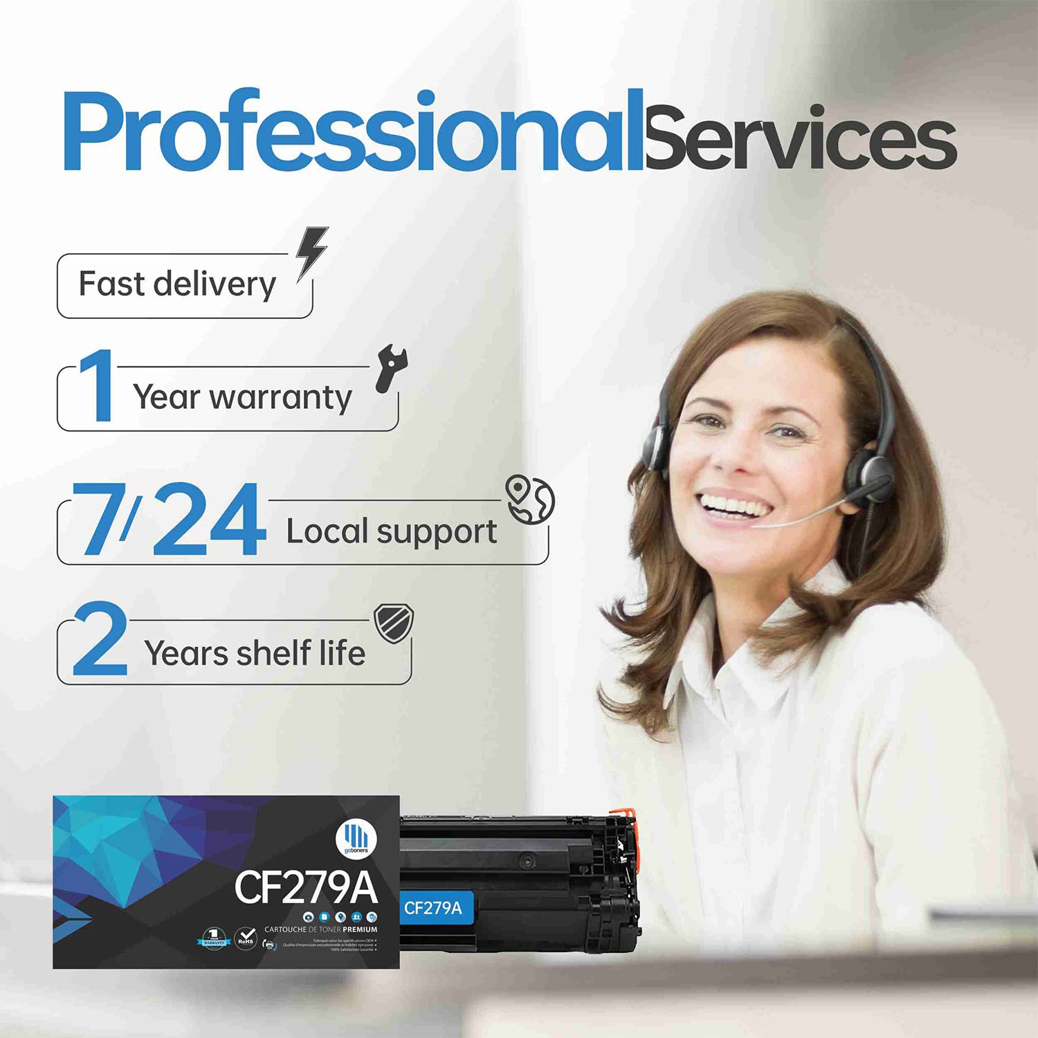 Gotoners 2PK Compatible 79A CF279A Toner Cartridge for LaserJet Pro M26nw M12w M12 M12a M26 M26a