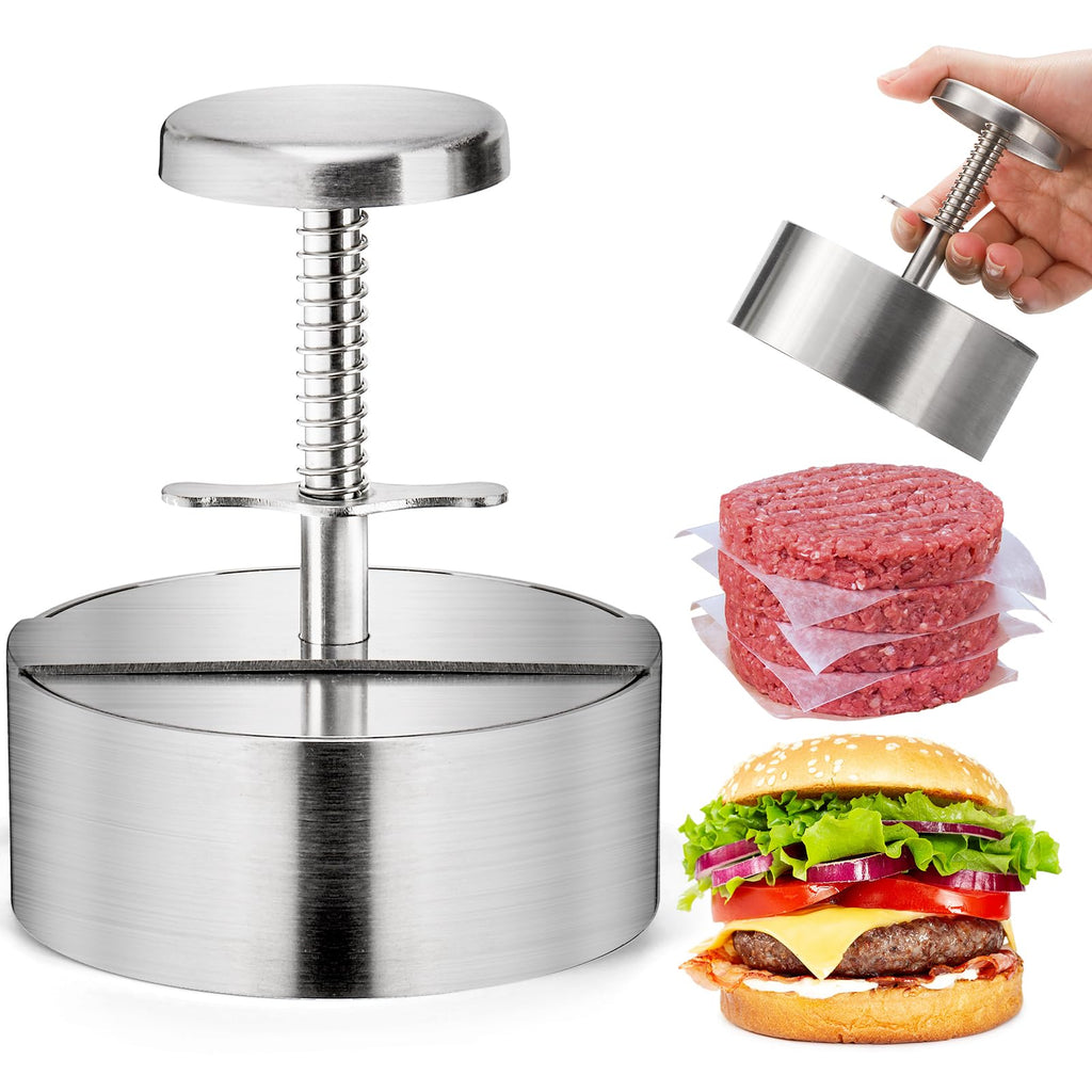 ZOOFOX Burger Press, Non-Stick Patty Maker Mold, 18/8 Stainless Steel Hamburger Press for Beef, Vegetable, BBQ, Griddle and Cooking, BPA Free