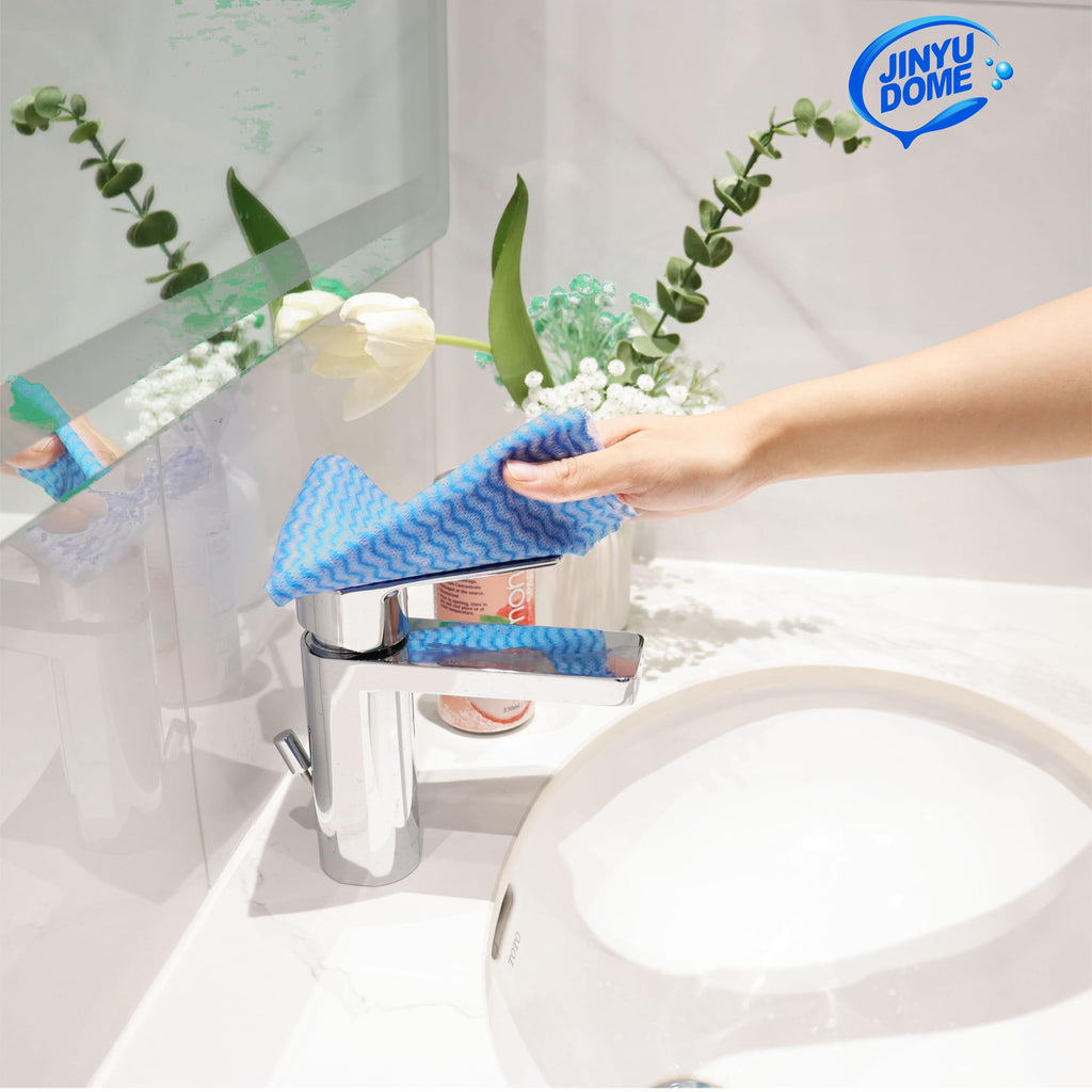 JINYUDOME Blue Handi Wipes Disposable Dish Cloths Heavy Duty Kitchen Towels Reusable Cleaning Wipe, 60 Count