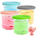 GKAKITSP 4 Pack Pints Containers and Lids Compatible with Ninja NC299 NC300 NC301 CREAMi Ice Cream Maker, BPA-Free & Dishwasher Safe, 4 Colors