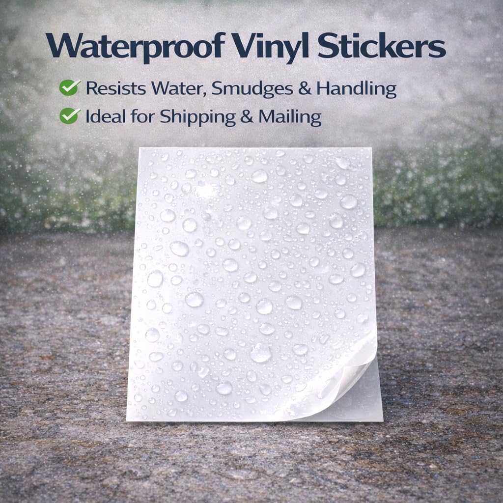 Nicbuy Full Sheets Printable Glossy White Shipping Labels - 20 Labels (8.5" x 11") - Waterproof Vinyl Stickers for Inkjet or Laser Printer