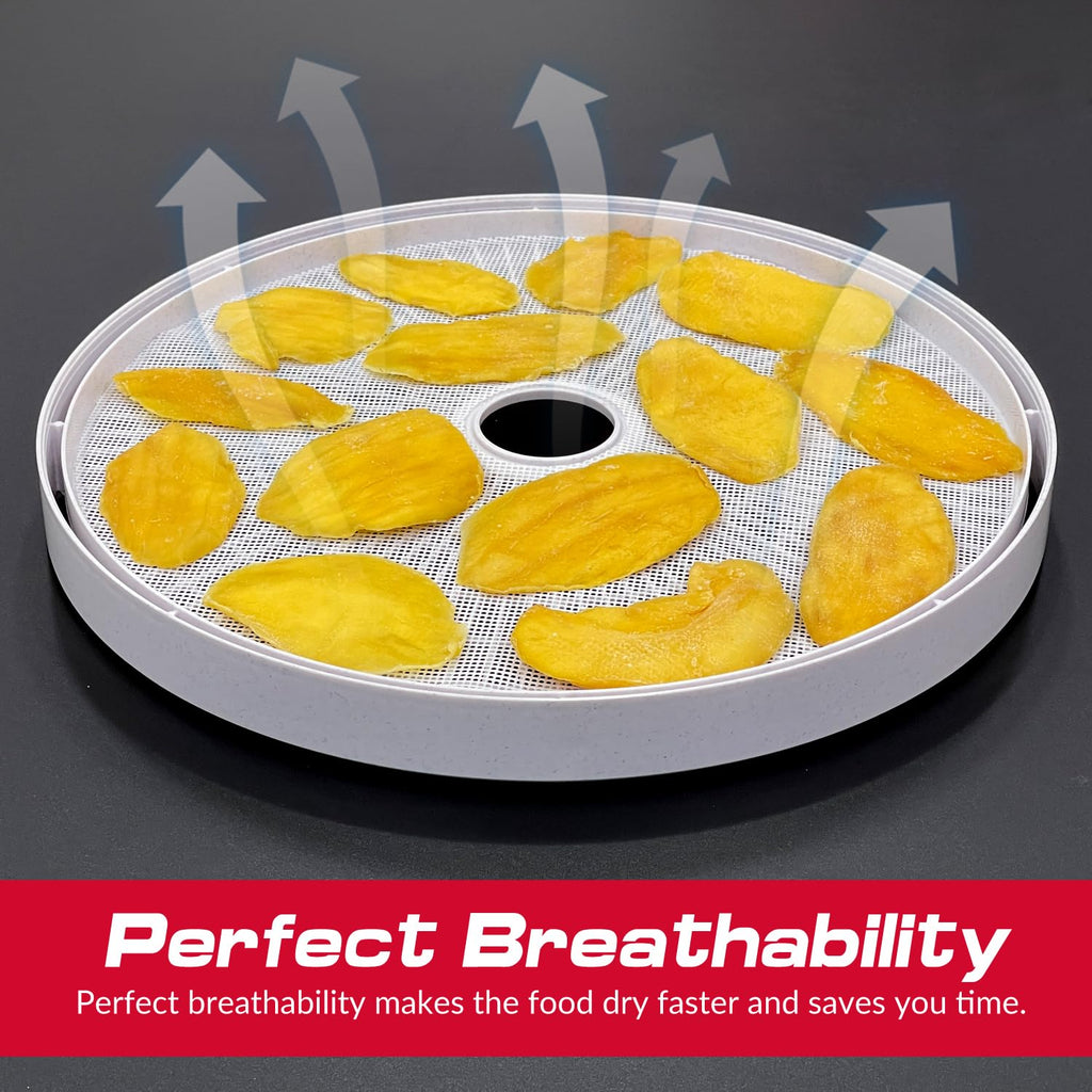 GUCUJI Pack of 5 Premium Non stick Round Silicone Dehydrator Sheets For Fruit Dryer Mesh