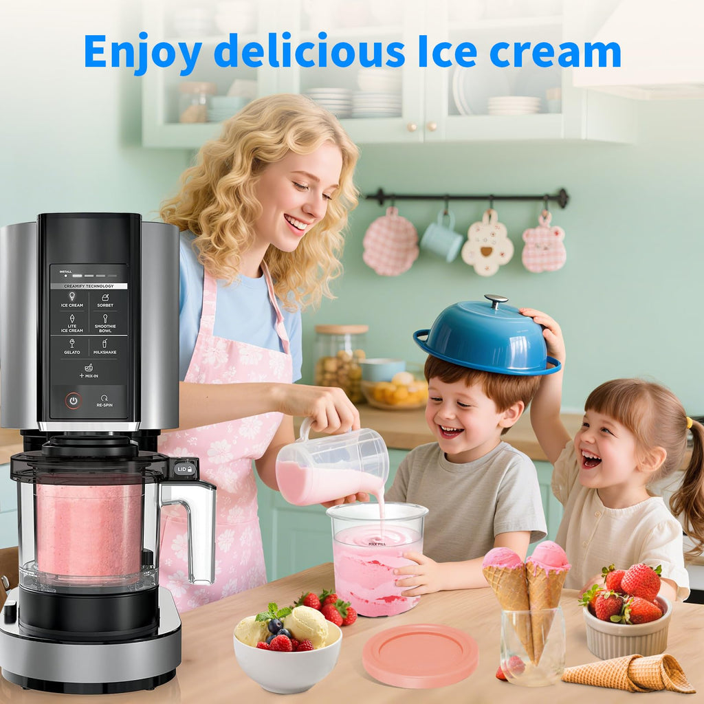 GKAKITSP 4 Pack Pints Containers and Lids Compatible with Ninja NC299 NC300 NC301 CREAMi Ice Cream Maker, BPA-Free & Dishwasher Safe, 4 Colors