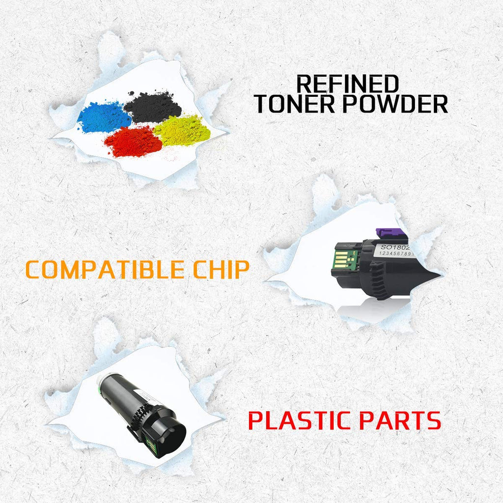 4 Colors Compatible Toner Cartridges 6510 6515 【Extra High Yield】 5500 Pages BK, 4300 Pages CMY for Xerox Phaser 6510n 6510dn 6510dni 6510dnm WorkCentre 6515 6515n 6515dn 6515dni 6515dnm VICTORSTAR