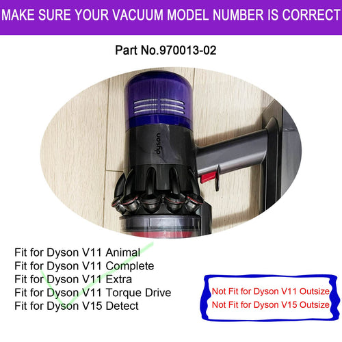 2 Pack HEPA Replacement for Dyson V11 Filter Compatible with Dyson Cyclone V11 Animal, V14 Torque Drive and V15 Detect, Washable, Filters Replaces Part 970013-02