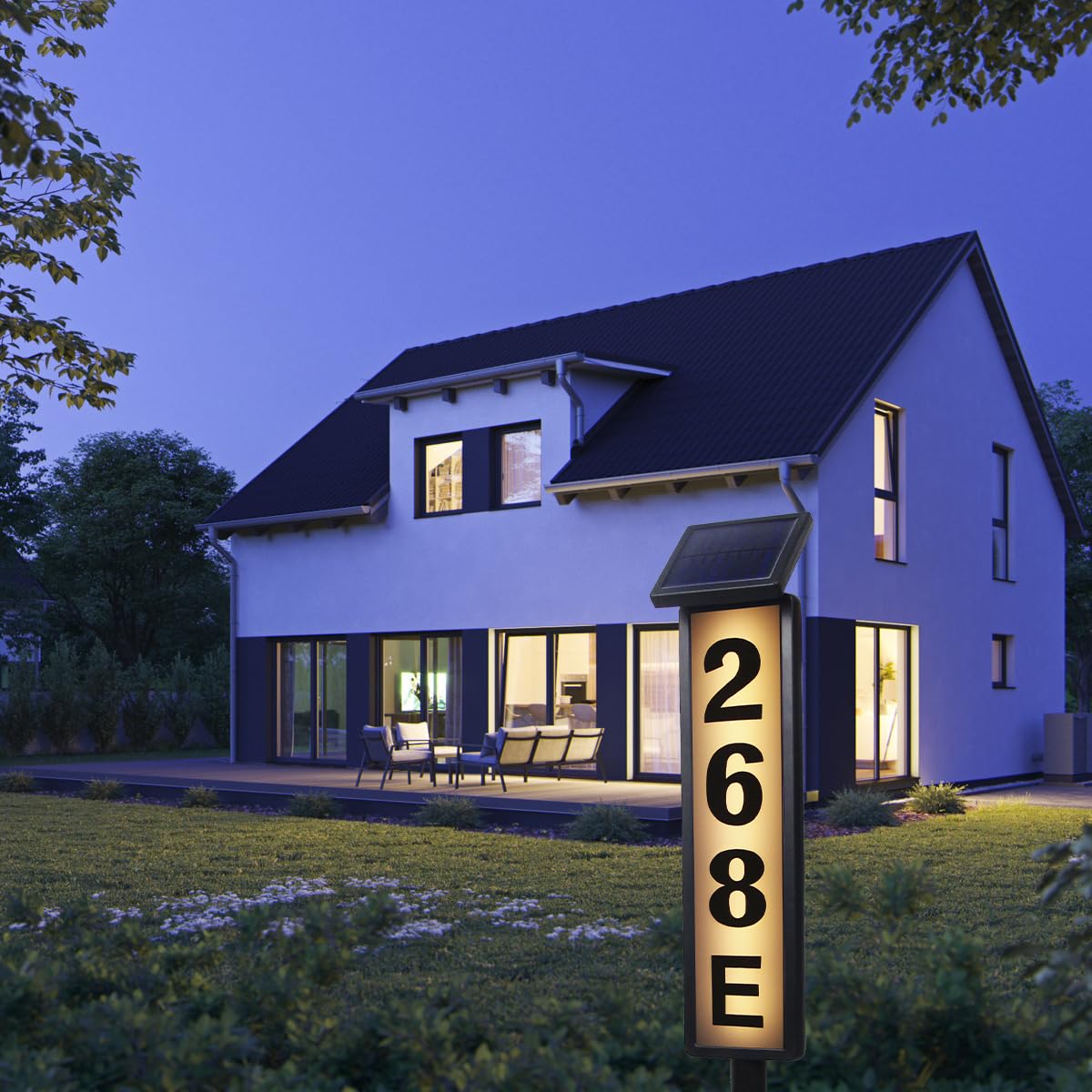 Solar Address Sign Lighted Solar House Numbers for Outside Address Plaques for House Address Sign Numbers for Address, Yard, Garden, Driveway, Outdoor