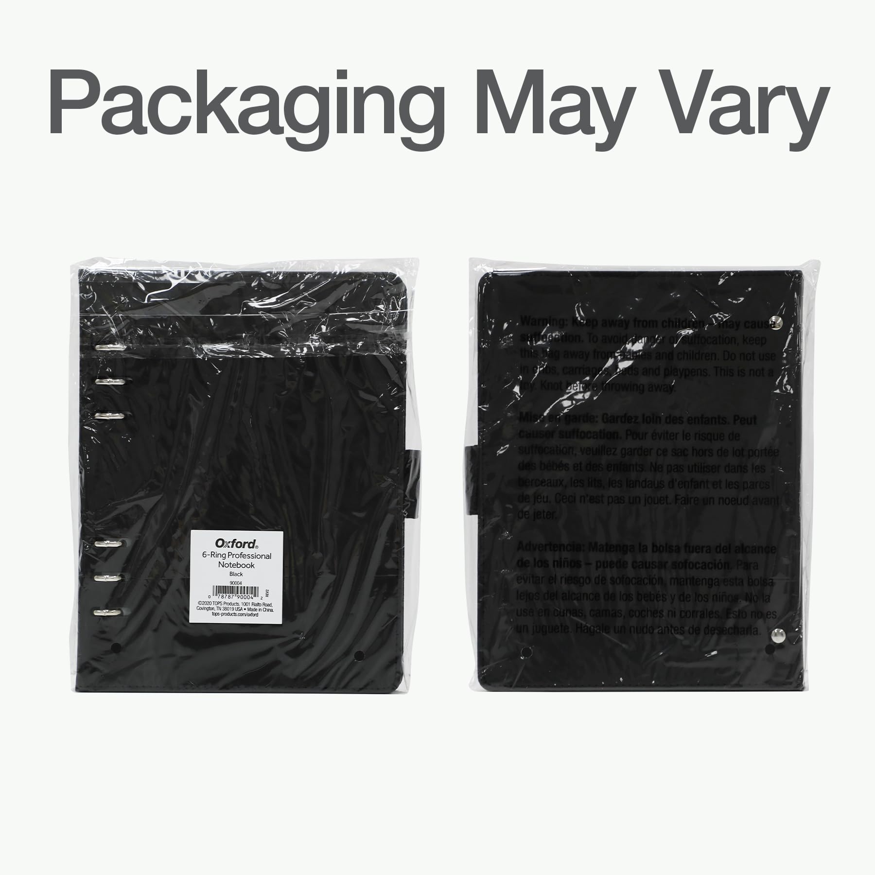Oxford 6-Ring Professional Notebook, Refillable 6-Ring Notebook, 7" x 9", Black Faux Leather Cover, 100 Sheets Ivory Lined Paper with Date & To-Do Checkboxes, A5 Size, for Office, School, and Home