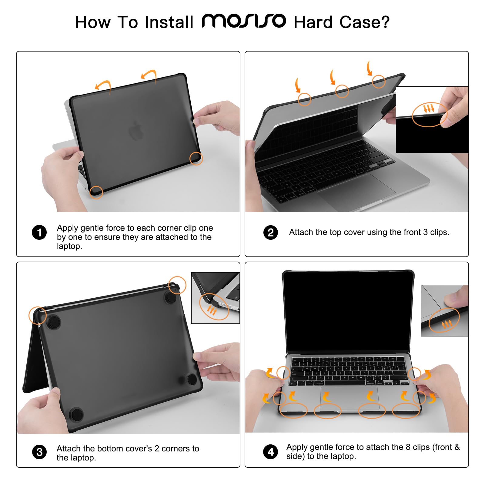 MOSISO Compatible with MacBook Air 13 inch Case M5 2026 M4 2025 M3 M2 2024-2022 A3449 A3240 A3113 A2681, Seamlessly Closes Anti-Crack&Anti-Fingerprints Hard Shell for MacBook Air 13.6, Midnight Clear
