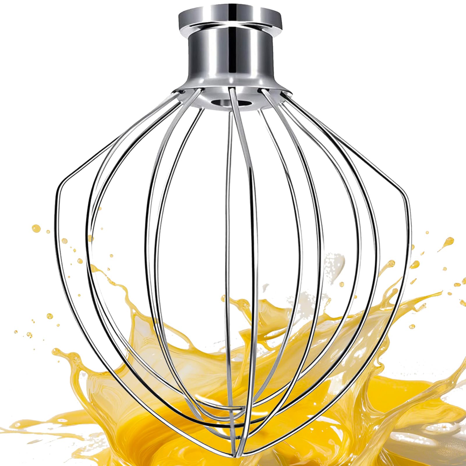 NewlyArt K45WW Whisk Attachment Fits KitchenAid, 6 Wire Whip for 4.5 5 Quart KitchenAid Tilt-Head Stand Mixer，Compatible with Kitchen Aid Accessories K45,K45SS,KSM75,KSM90,KSM110,KSM150, Handwash Only