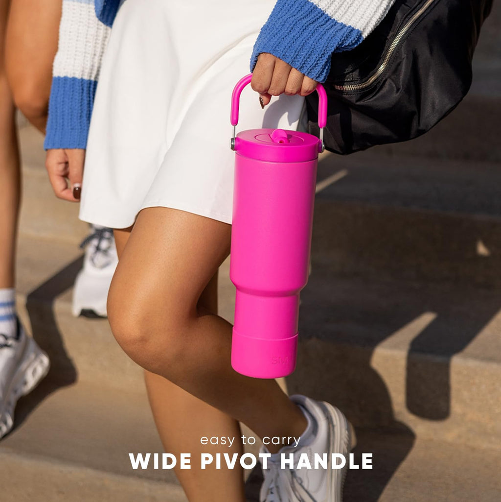 Simple Modern Trek Pivot | 40oz Flip Straw Tumbler with Handle | Water Bottle & Boot | Interchangeable Straw & Chug Lids | Insulated Stainless Steel Jug | Gym Sports Outdoors | Nantucket Tides