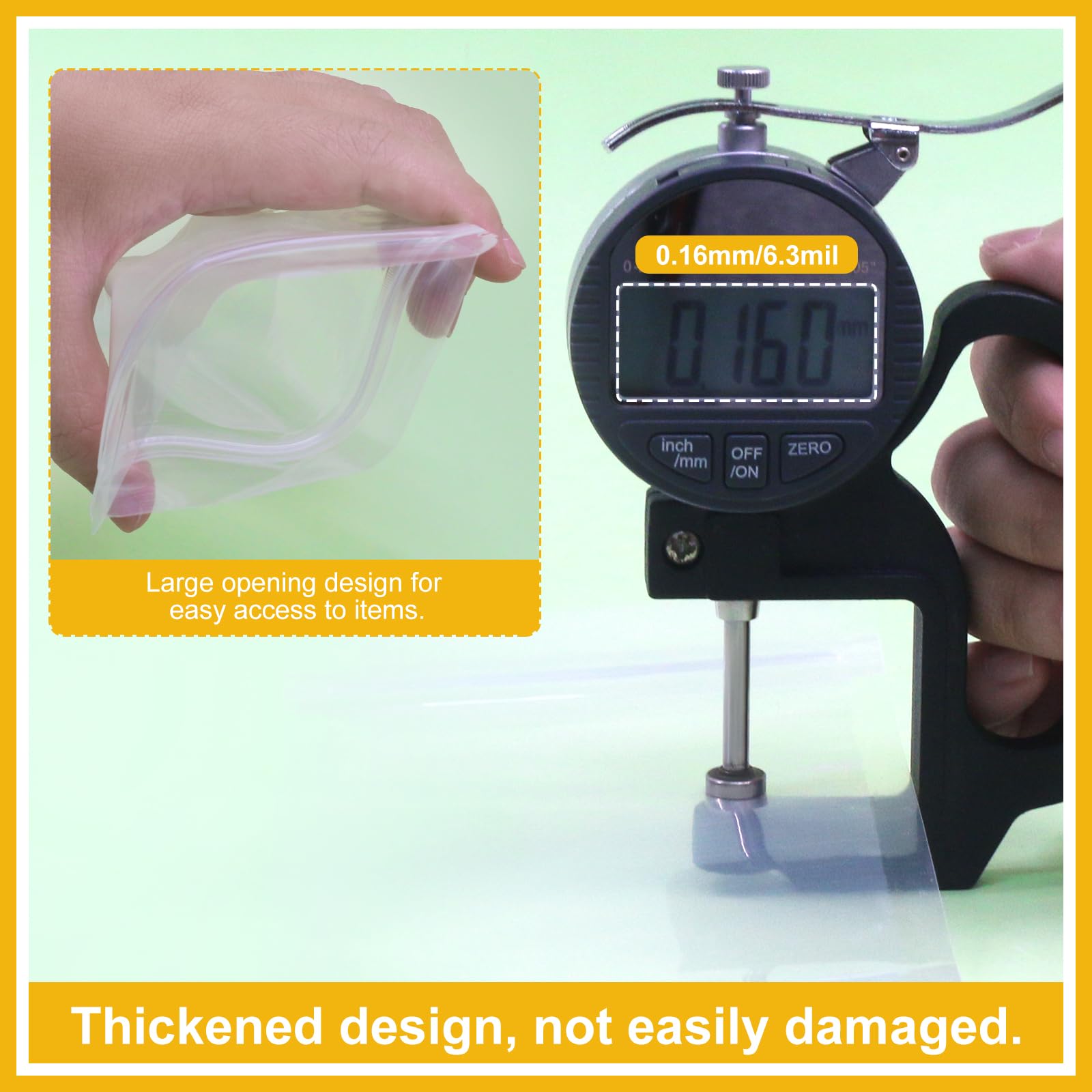 SumDirect Clear Resealable Stand Up Bags - 100 Pack 7x10.23 Inche/1500ml Stand Up Pounch Zipper Drink Bags for Food