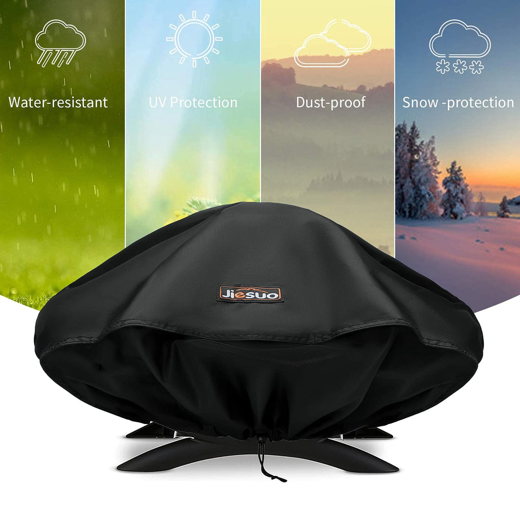 JIESUO BBQ Cover for Weber q Series Grill, Grill Cover for Weber q1200, q1000 and q100 Series Portable Grill Cover