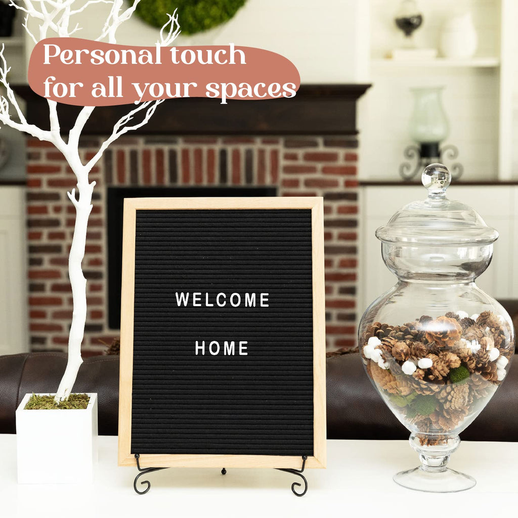TrendArti Felt Letter Board - 680 Letters, Numbers & Symbols, 16 x 12 inch, Changeable Message Board for Quotes, Notes & Announcements, Wood Frame, Farmhouse Decor Wall and Tabletop, 2 Storage Bags,