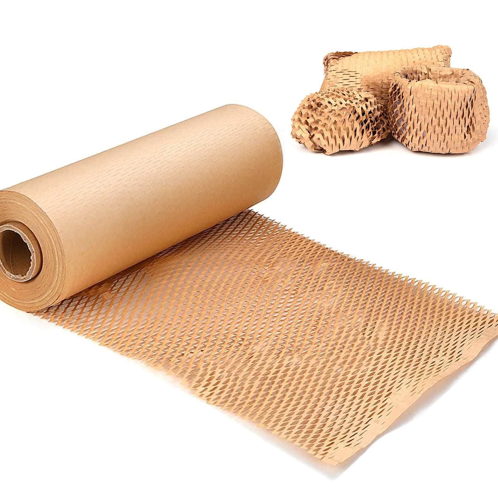 12"x164' Honeycomb Packing Paper Cushioning Wrap Roll for Moving, Recyclable Wrapping Materials For Fragile Items Move, Packaging Papers Cushion Wraps for Gift Breakables Shipping