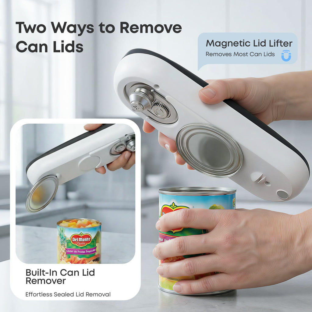 YEREADW Electric Can Opener, Rechargeable Automatic Can Opener for Seniors & Arthritis Hands, One-Touch Hands-Free with Auto Stop, Smooth Edge, Fits Most Can Sizes