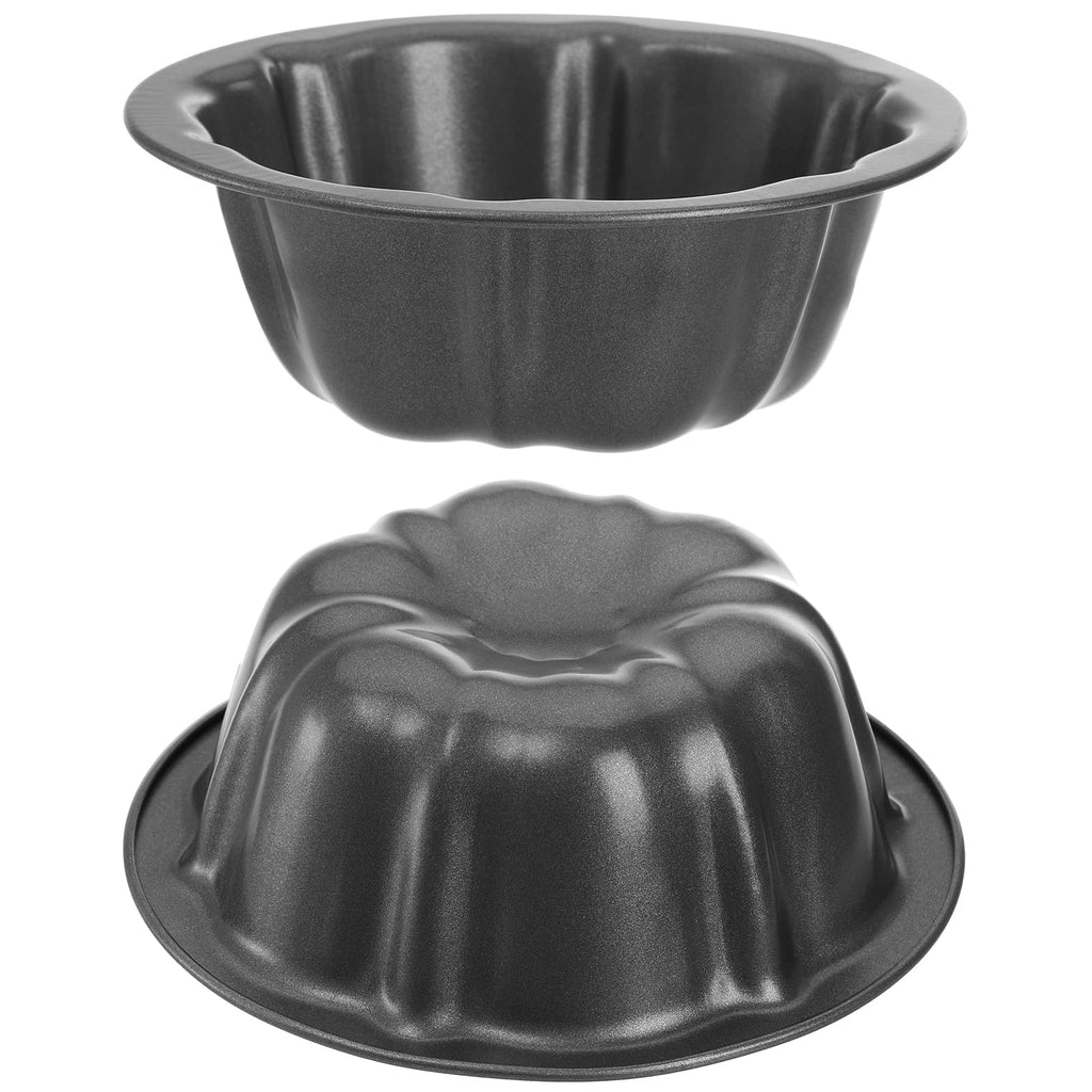 ZENFUN 10 Pcs Mini Flan Molds Pan, 4 Inches Fluted Cake Pan Nonstick, Carbon Steel Mini Flan Molds Pans, Cake Pans Reusable Tube Oven Baking Mold for Cupcake, Bread, Bavarois, Brownie