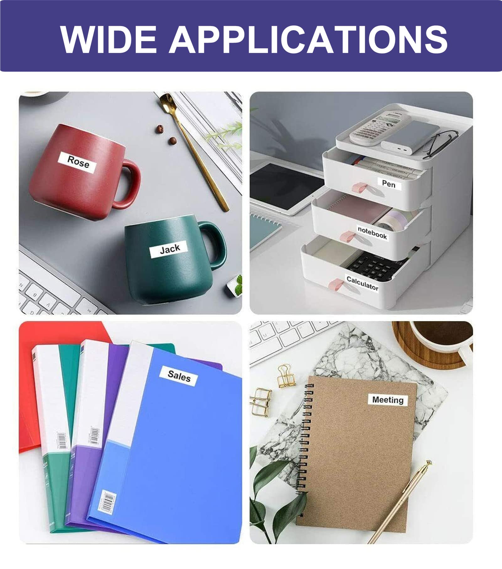 Compatible P-Touch M Tape 12mm Replace for Brother Label Maker M-K231S M-K231 M-K131 M-K431 M-K531 M-K631 M-K731 Work with Brother PT-65 PT-90 PTM95 PT-70BM PT-45 Label Maker Refills 6-Pack