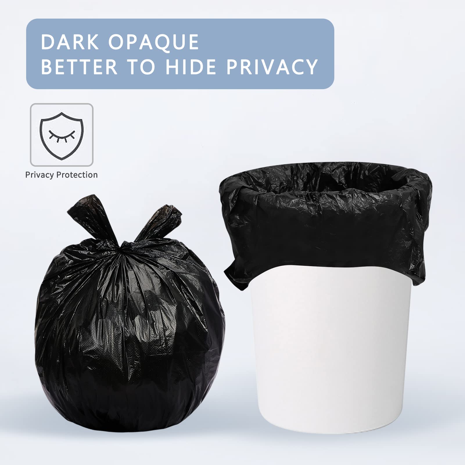 Homelove Trash Bags Garbage Bag, [100 Bags] Plastic Kitchen Barbage Bags Strong Tough Durable Kitchen Bin Bags for Bathroom Bedroom Office (5rolls x 20bags), Black