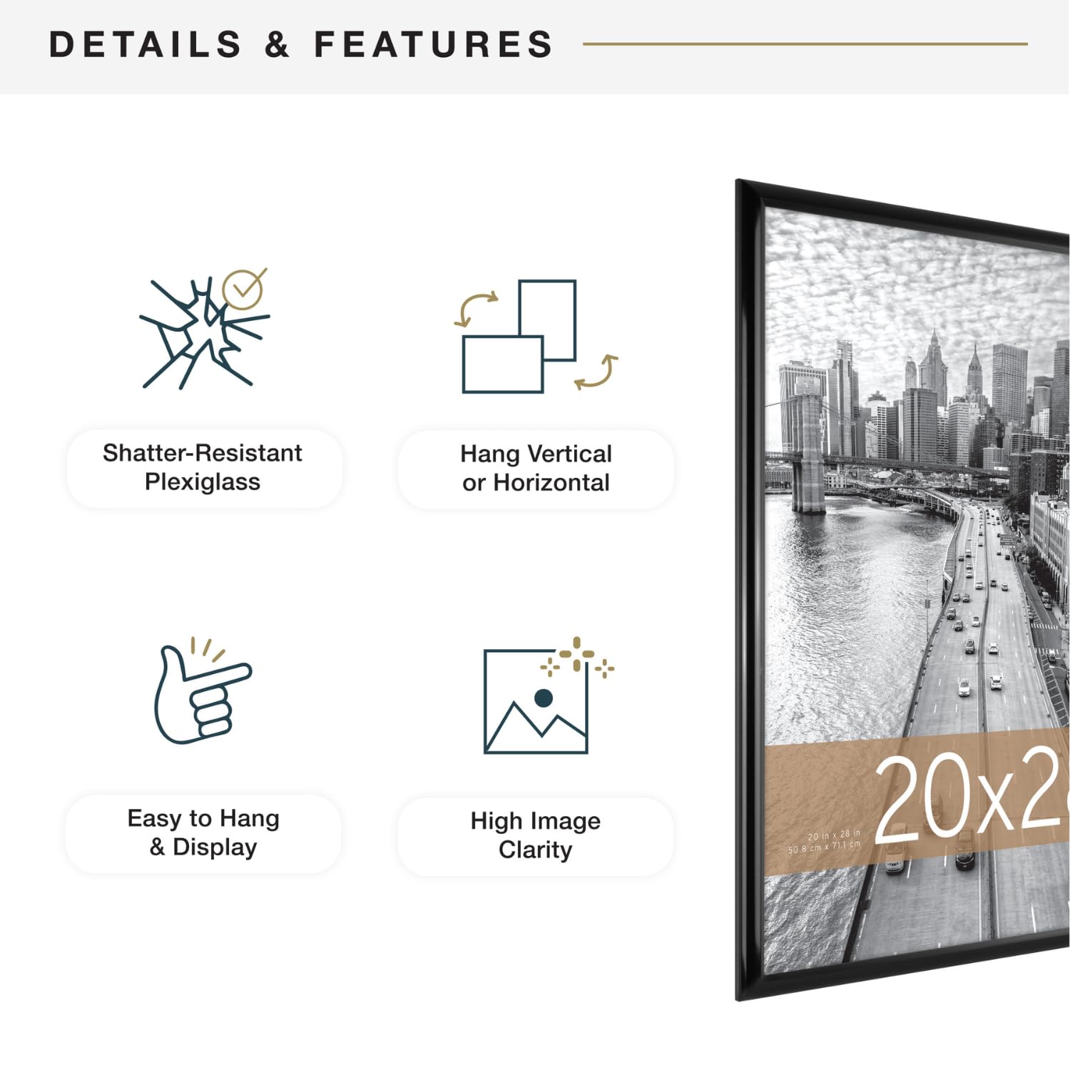 MCS Trendsetter Poster Frame, 20 X 28-Inch, Black
