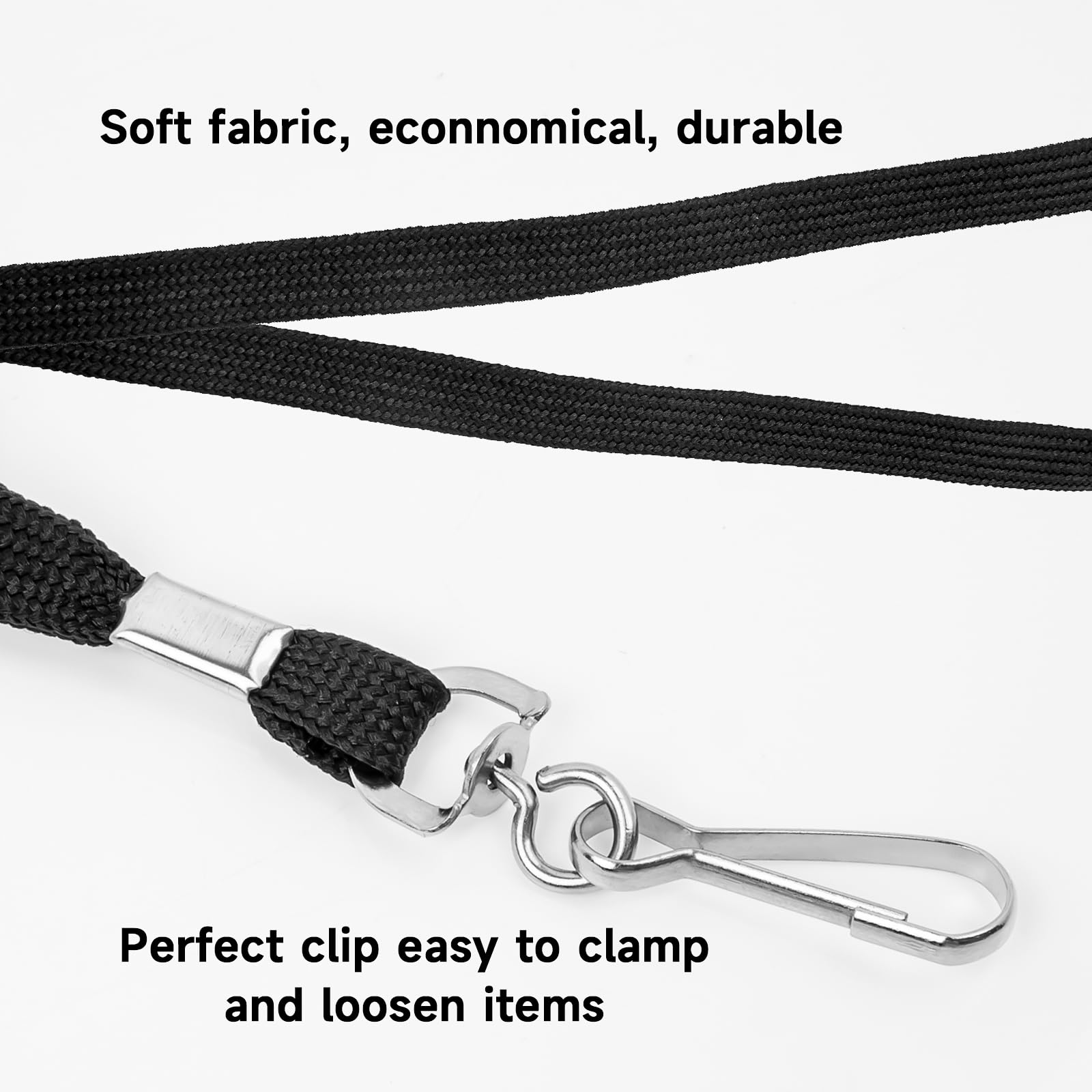 200Pcs Lanyards Bulk, Colorful Badge Lanyards Neck Flat Lanyards with Swivel J Hook Clip for ID Badges, Name Tag, Key, Card Holder, Office Worker(10 Colors)