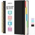 Spiral Notebook 8.5" x 11", 5 Subject Notebooks College Ruled with Removable Dividers, 300 Pages 100GSM Thick Spiral Writing Journal for Women & Men, Large A4 Lined Journal Notebooks for Work, School